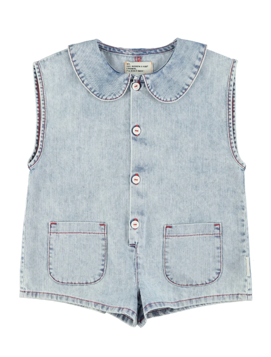 Piupiuchick | Jumpsuit Apple blue light denim