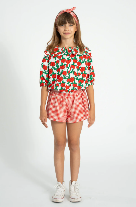 Piupiuchick | Short Checkered red ecru