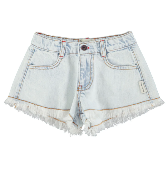 Piupiuchick | Short fringes washed blue denim