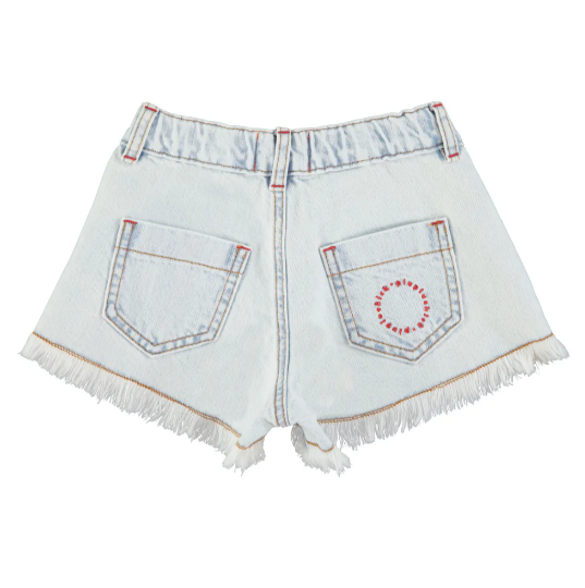 Piupiuchick | Short fringes washed blue denim