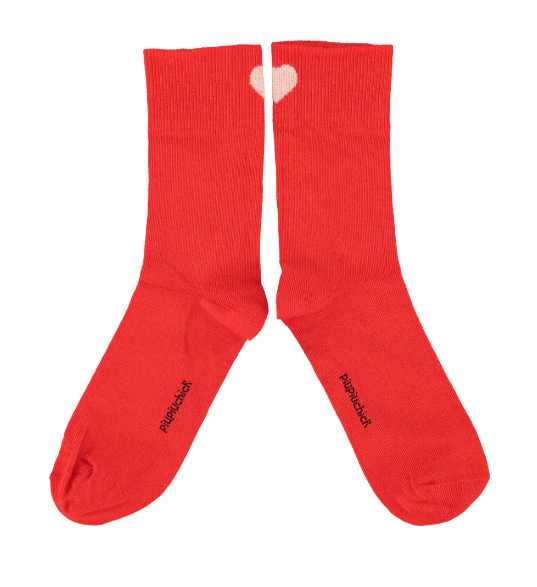 Piupiuchick | Sokken red ecru hearts 8Y