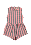 Piupiuchick | Short jumpsuit pink checkered