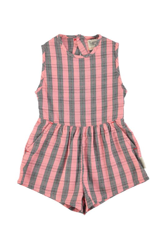 Piupiuchick | Short jumpsuit pink checkered