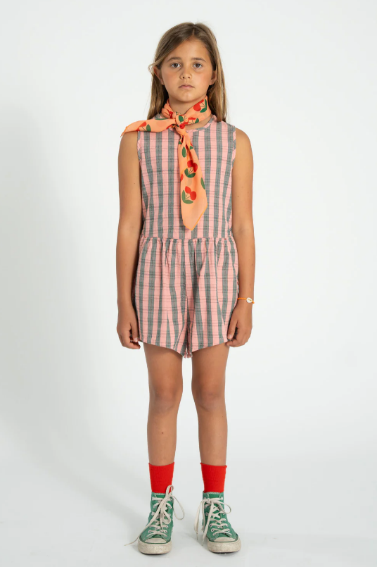 Piupiuchick | Short jumpsuit pink checkered