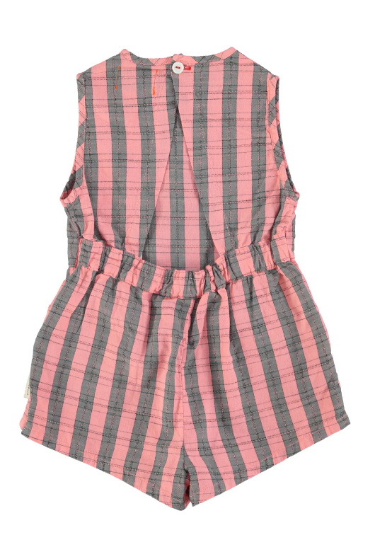 Piupiuchick | Short jumpsuit pink checkered