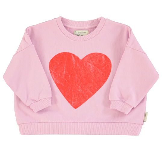 Piupiuchick | Sweatshirt red hearts lilac