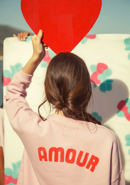 Piupiuchick | Sweatshirt red hearts lilac