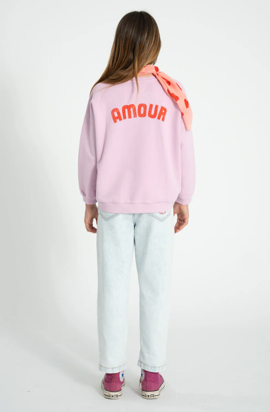 Piupiuchick | Sweatshirt red hearts lilac
