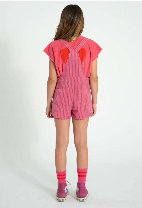 Piupiuchick | Tuinbroek indigo stripes pink