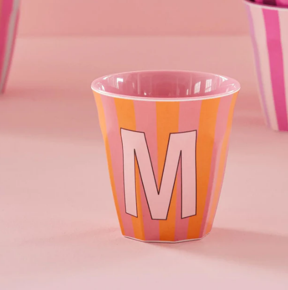 Rice | Mok melamine M oranje stripes