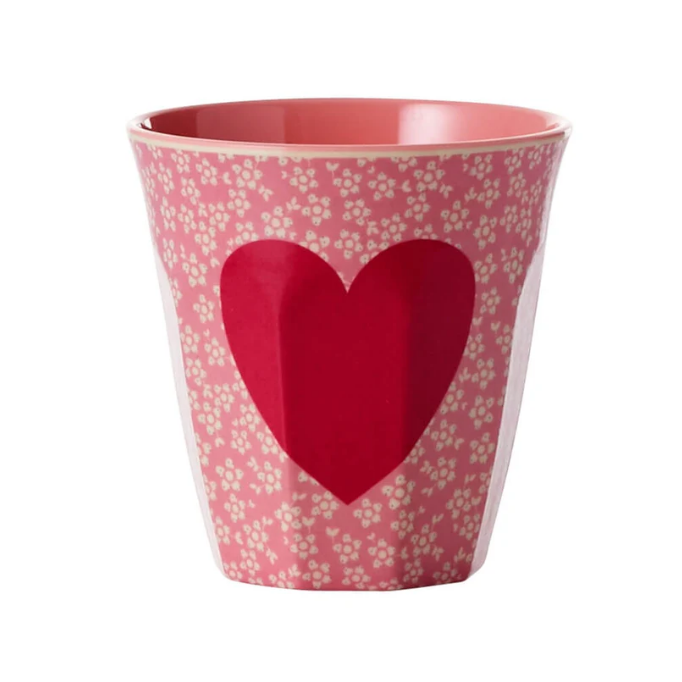 Rice | Mok melamine  Heart roze print