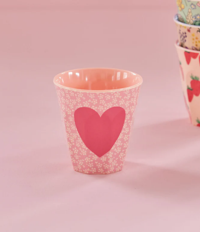 Rice | Mok melamine  Heart roze print