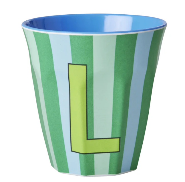 Rice | Mok melamine L groen stripes