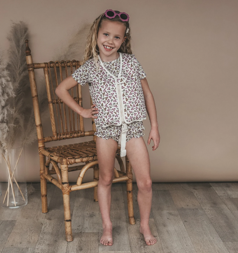Salted Stories | Zwemvest Sparkly Flowers White Swan