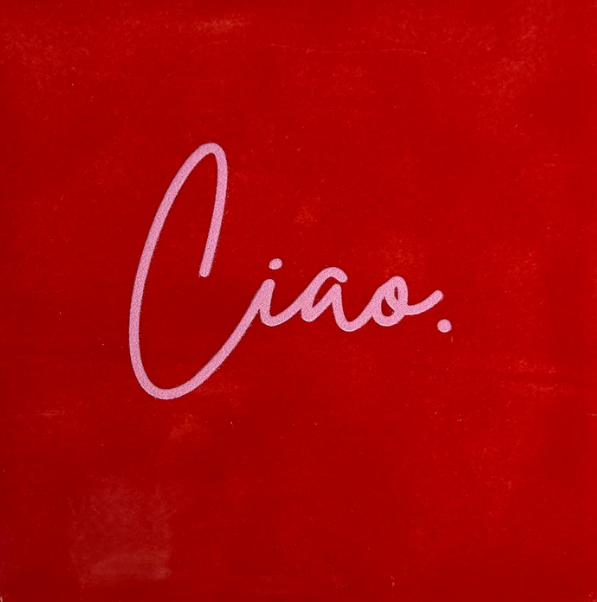 Yett | Tegeltje ciao rood/warmroze