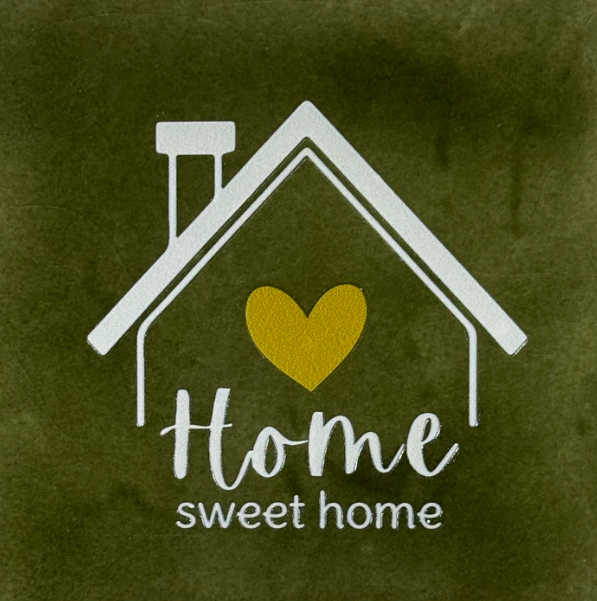 Yett | Tegeltje home sweet home olijf