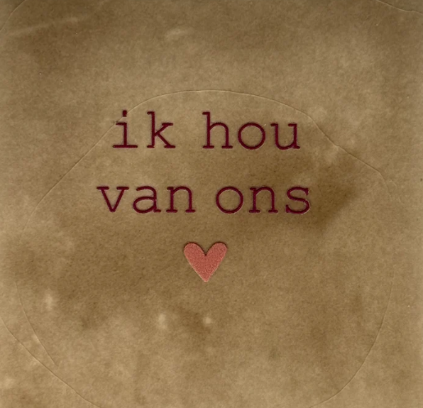Yett | Tegeltje ik hou van ons taupe