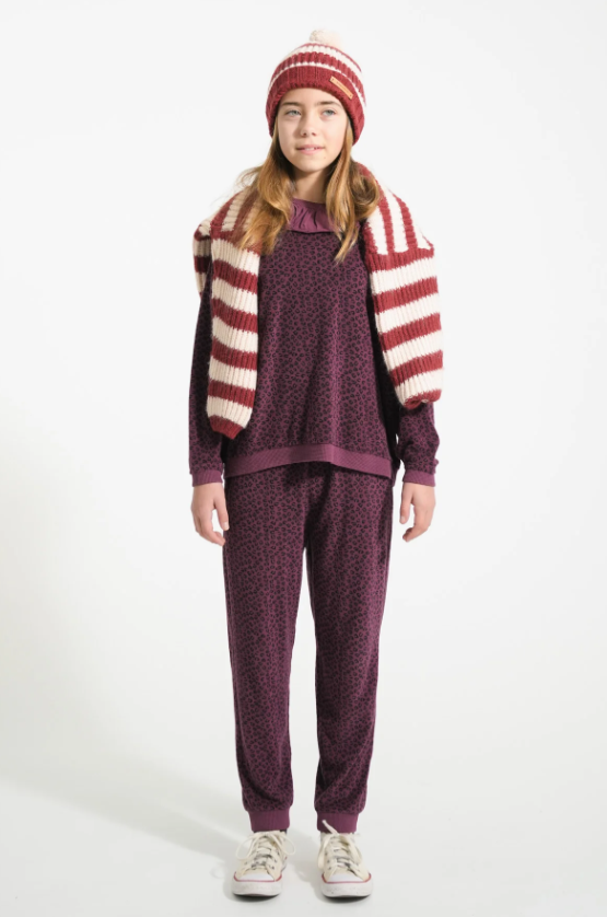 Piupiuchick | Sweater Terry print aubergine