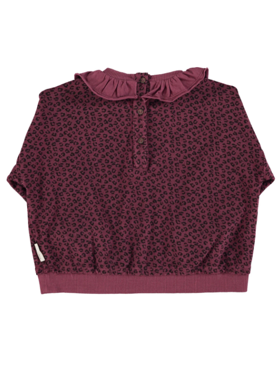 Piupiuchick | Sweater Terry print aubergine