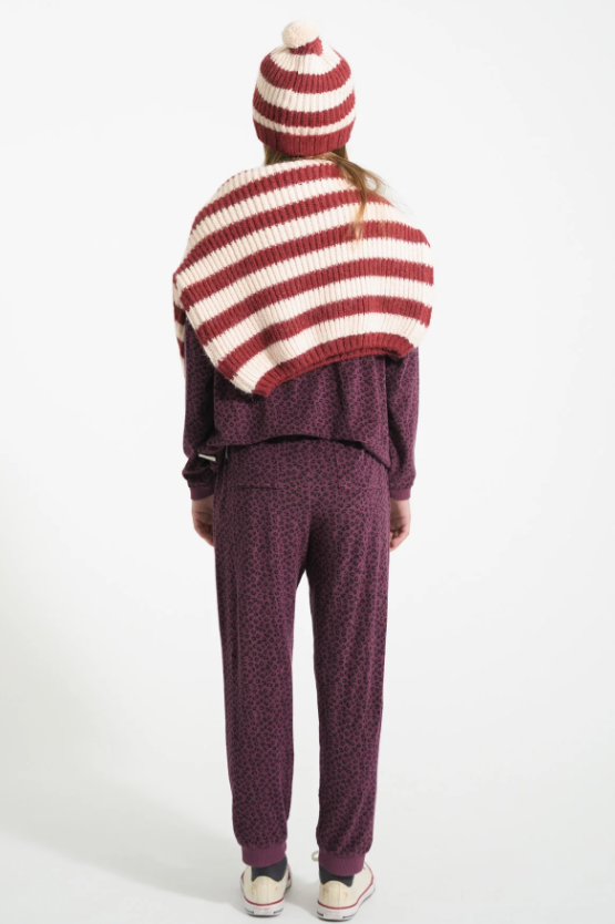 Piupiuchick | Sweater Terry print aubergine