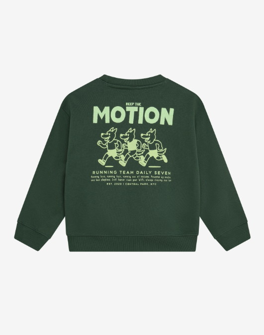 Daily7 | Oversized sweater backprint jungle green