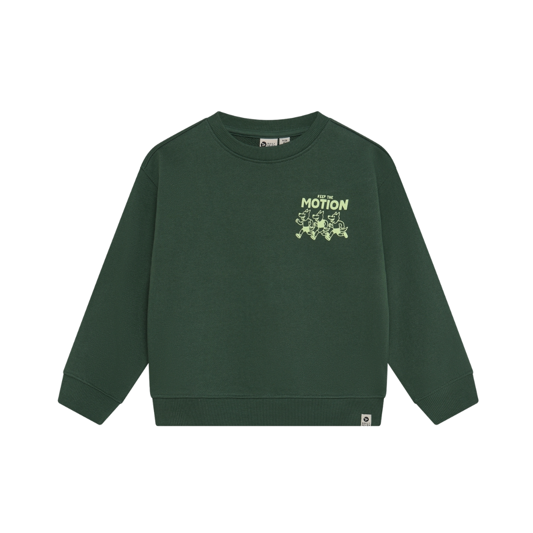 Daily7 | Oversized sweater backprint jungle green