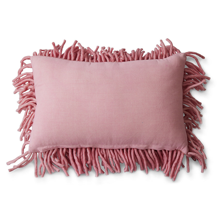 HK Living | Kussen rugged wool pink 60x40cm