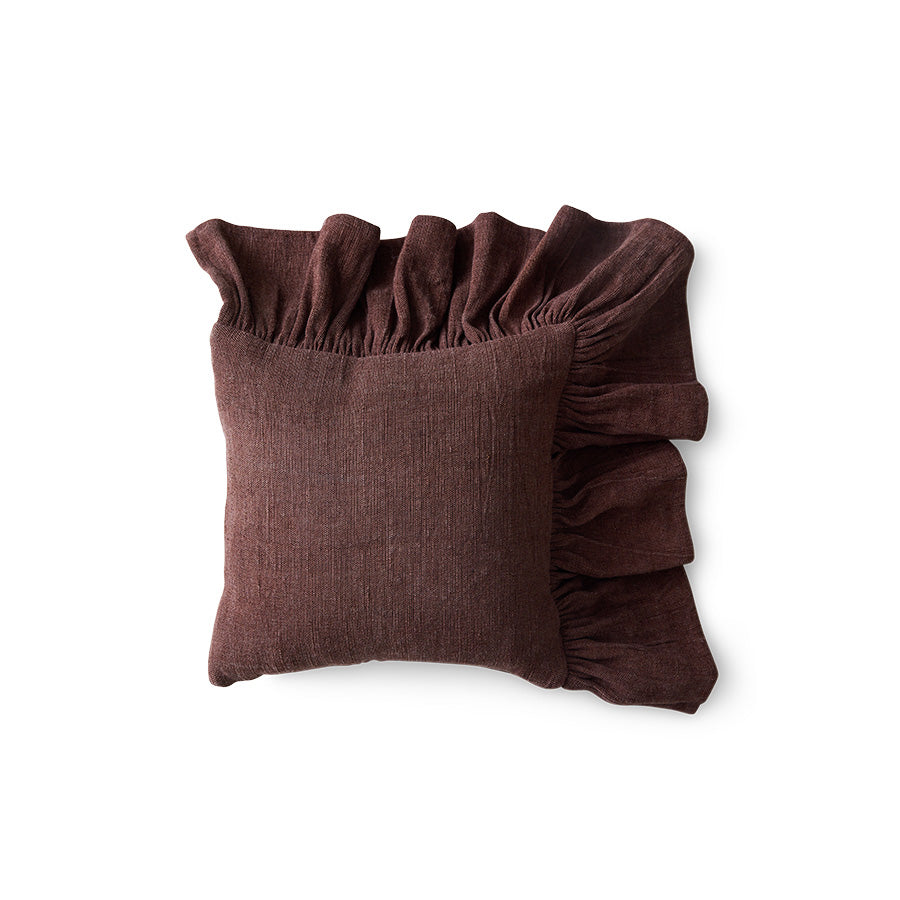 HK Living | Kussen ruffle chestnut 50cm