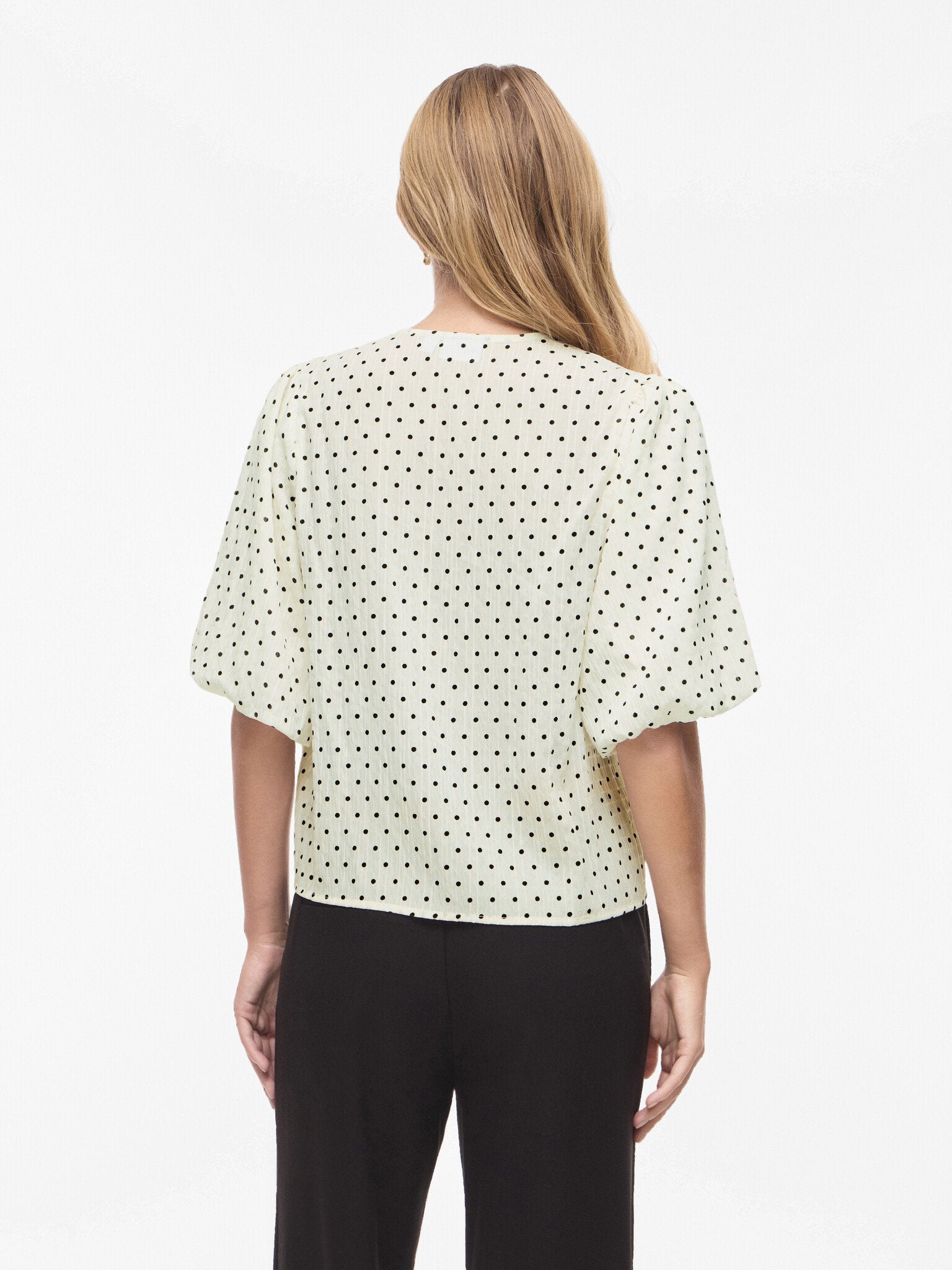 Vila | Top Ea cloud dancer black dots