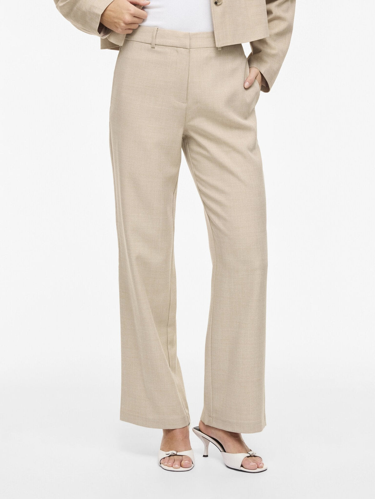 Vila | Pantalon Rosa naturel melange
