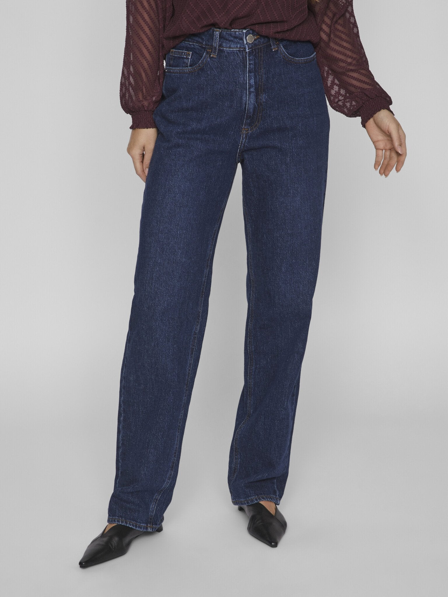 Vila | Jeans Kelly straight dark blue denim NOOS