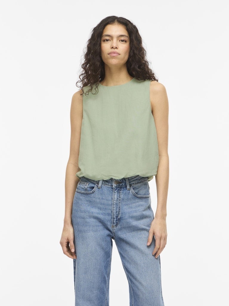 Vila | Top Prisilla smoke green