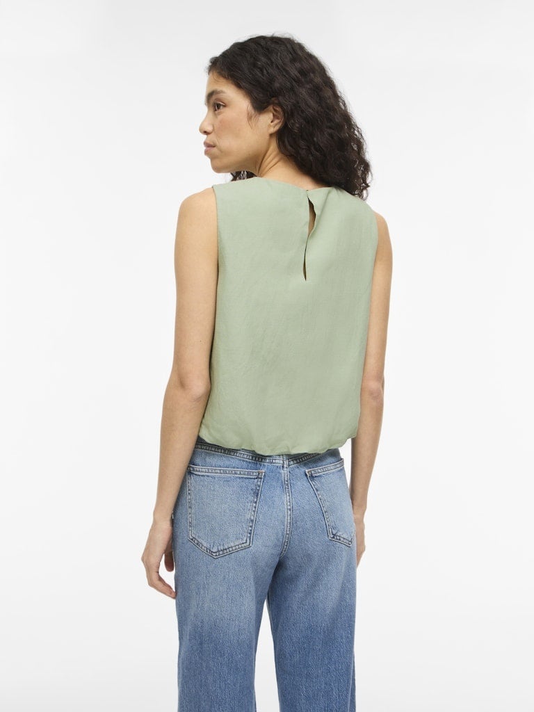 Vila | Top Prisilla smoke green