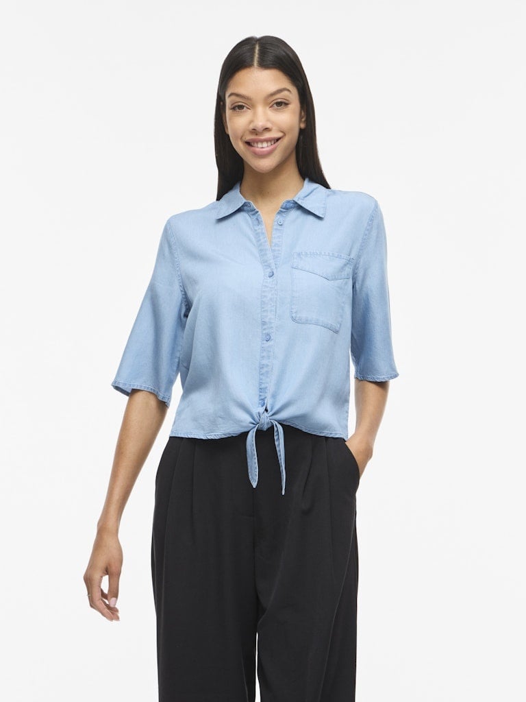 Vila | Denim blouse Tea light blue denim
