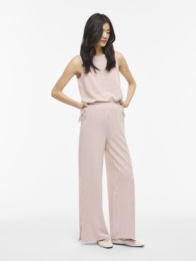 Vila | Broek wide Striplo holly berry