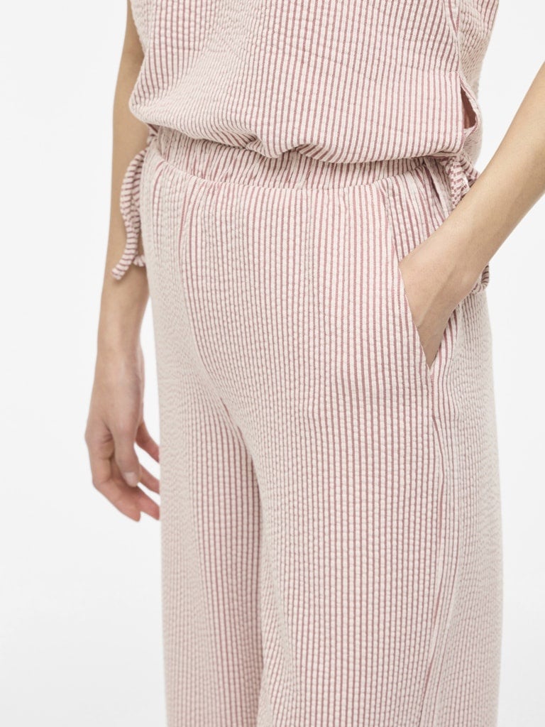 Vila | Broek wide Striplo holly berry