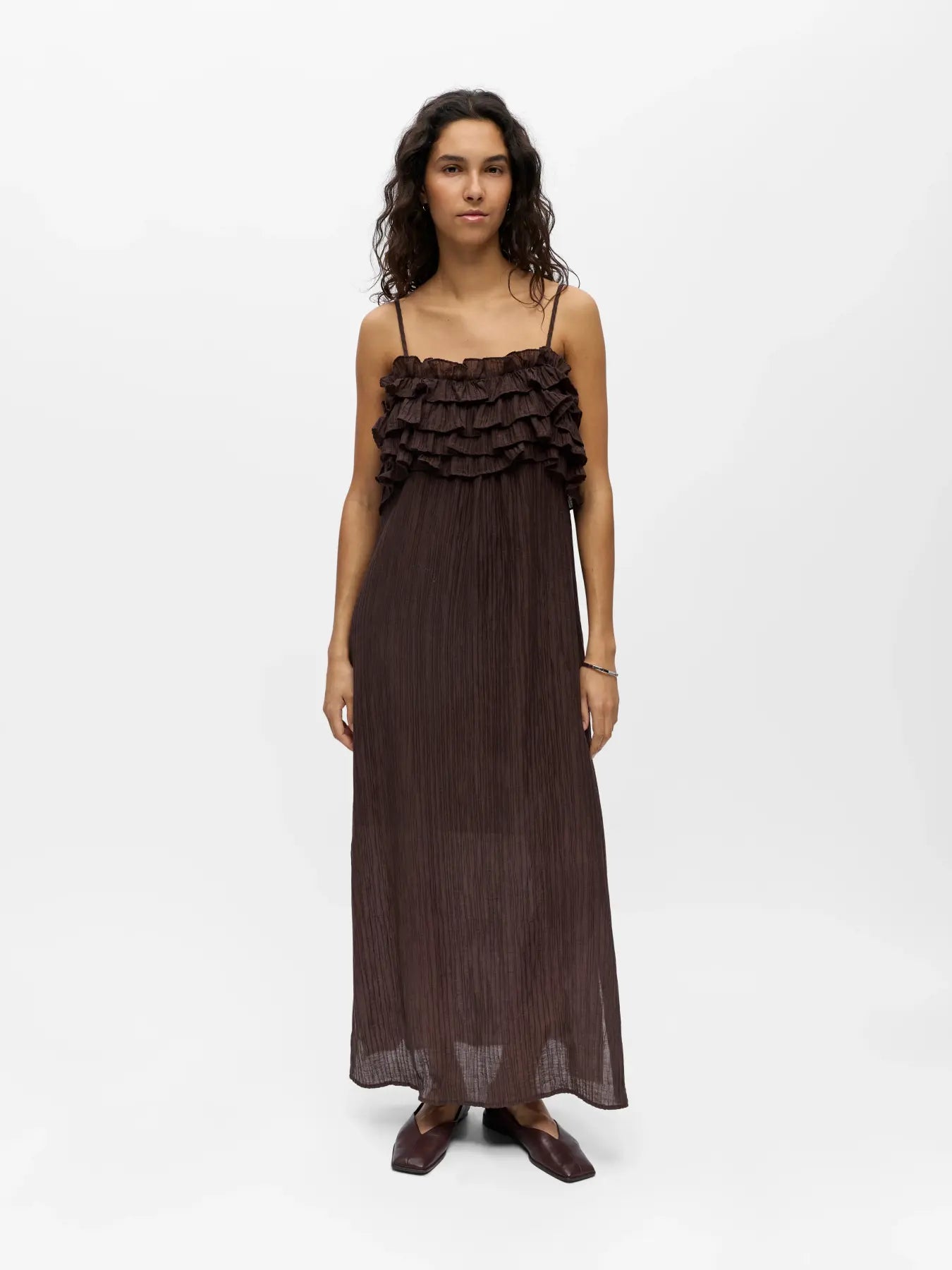Object | Lange jurk Lyne seal brown