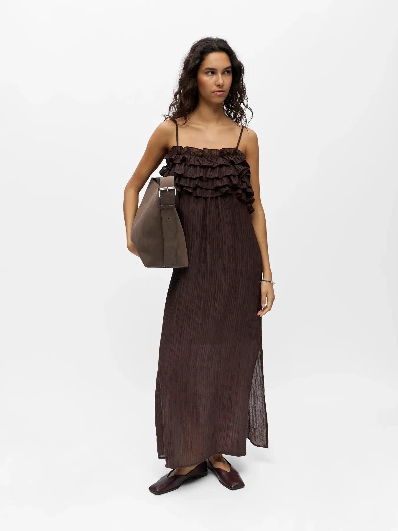 Object | Lange jurk Lyne seal brown