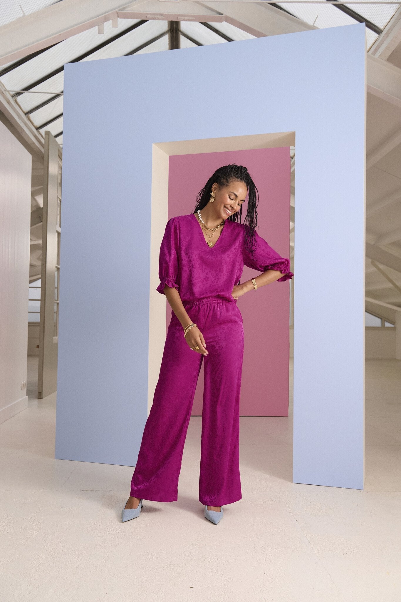 Ydence | Broek Robin fuchsia purple