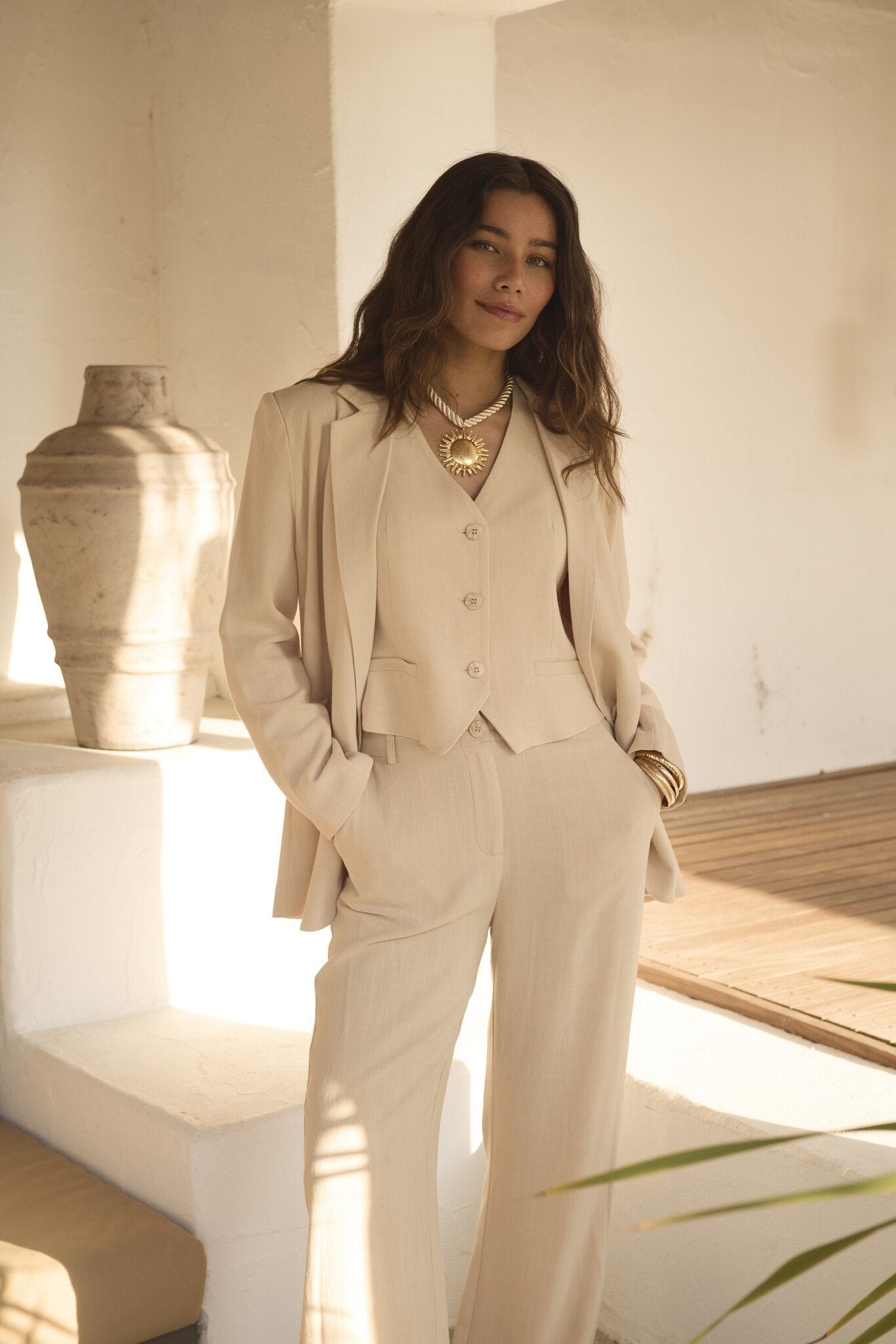 Ydence | Gilet Erica beige