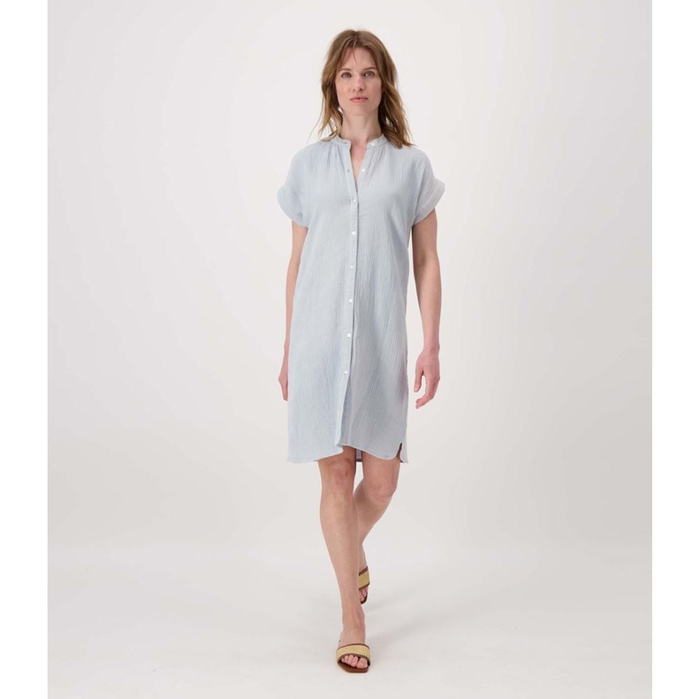 Zusss | Doorknoop jurk mousseline vergrijsd blauw new