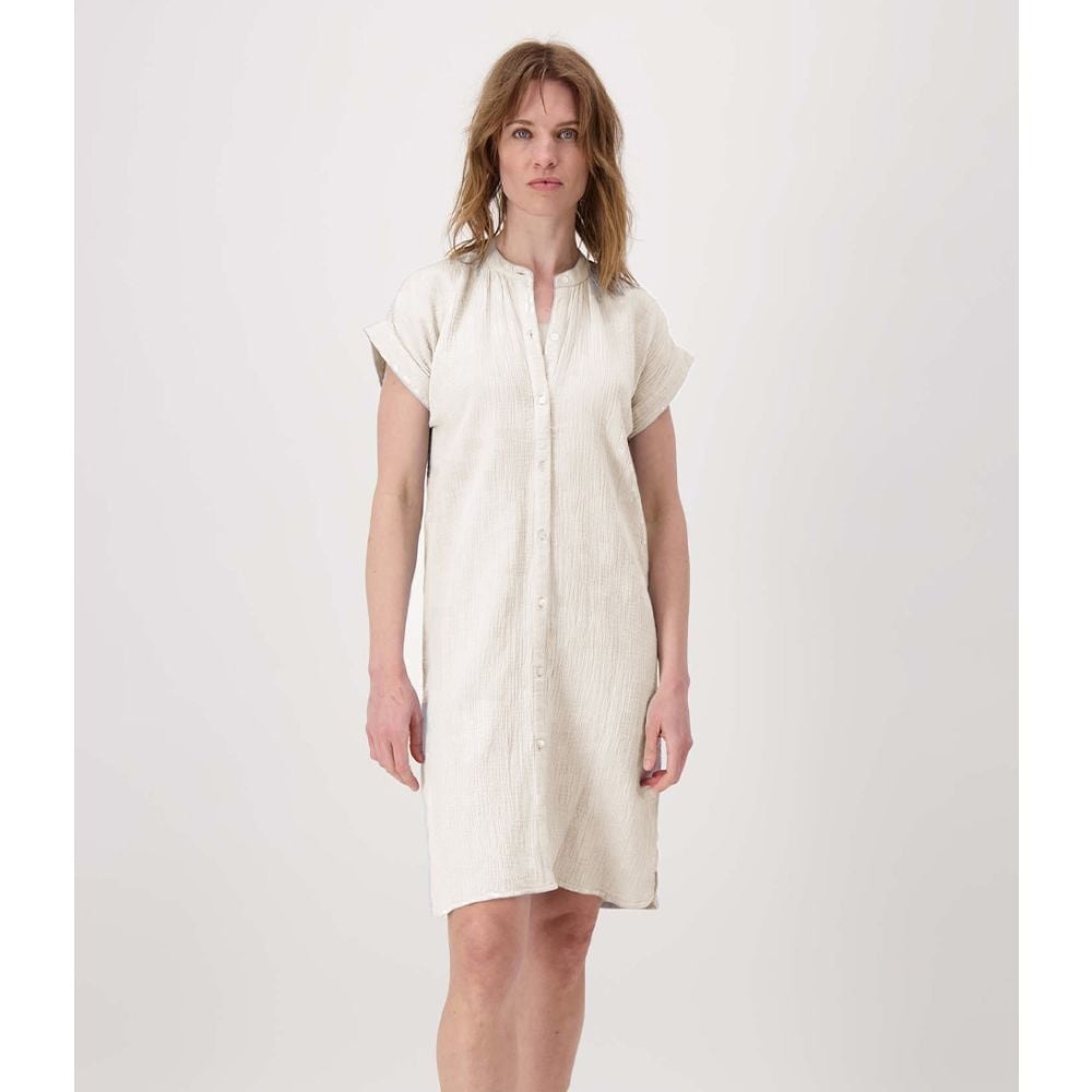 Zusss | Doorknoop jurk mousseline offwhite new