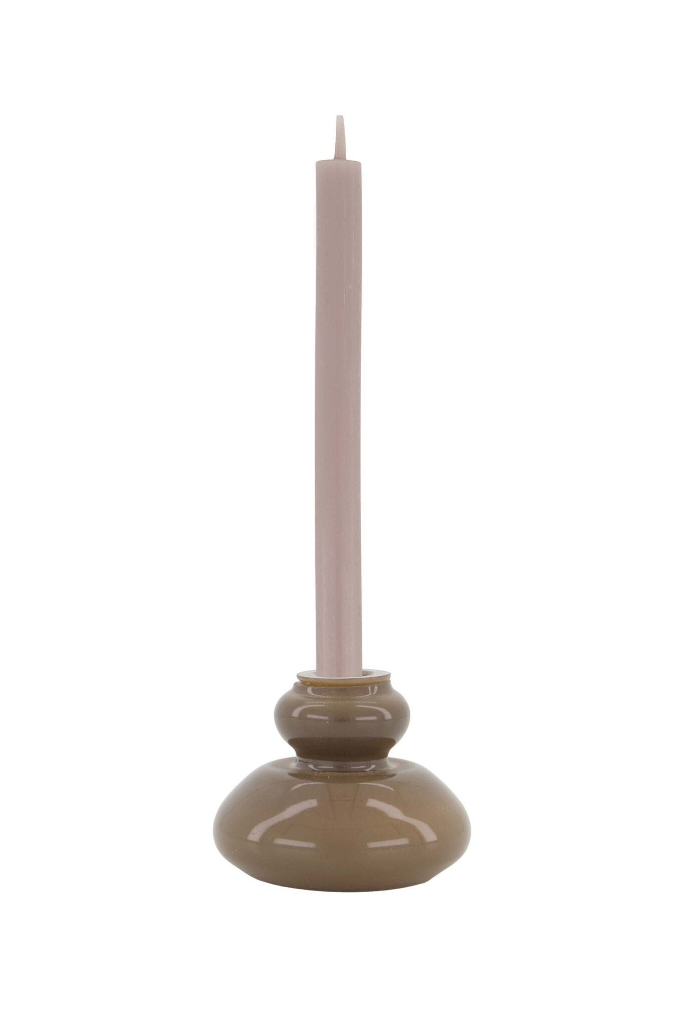 Zusss | Kandelaar glas warm grijs 5cm