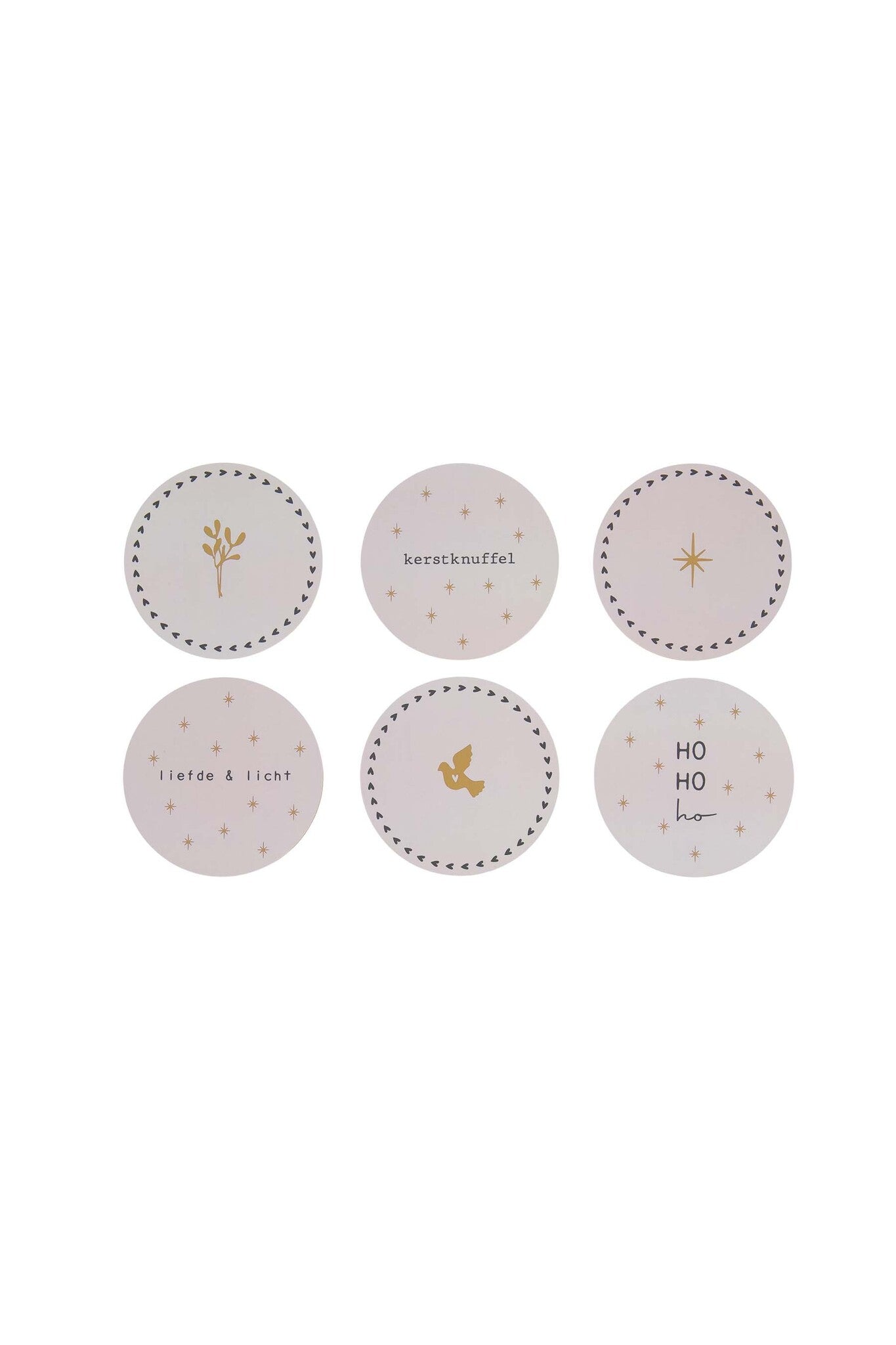Zusss | Onderzetters Kerst rond zand set van 6