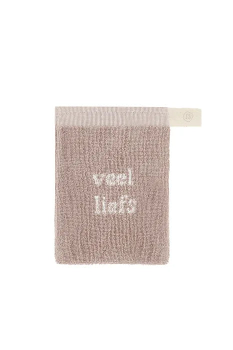 Zusss | Washandjes veel liefs leem/off white - set2